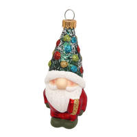 CHRISTBAUMSCHMUCK Zwerg mit Weihnachtsmütze Mehrfarbig 9cm (Glas / 1 Stk.) - Multicolor, Glas (4/9/4cm)