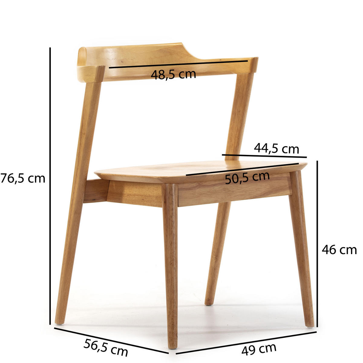 STUHL 2er-Set Venus Eiche Farbe - Honigeiche, Holz (58/76/58cm) - VS Venta-stock