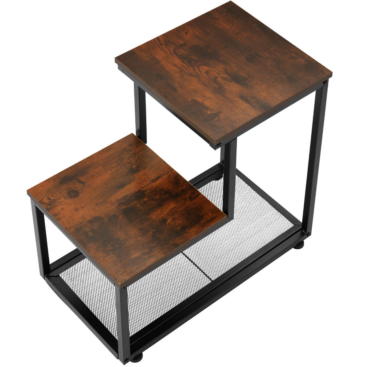 BEISTELLTISCH Halifax,60,5 x 35,5 x 60,5 cm,Industrial Holz dunkel, rustikal - Rostfarben, Holz (60.5/35.5/60.5cm) - tectake
