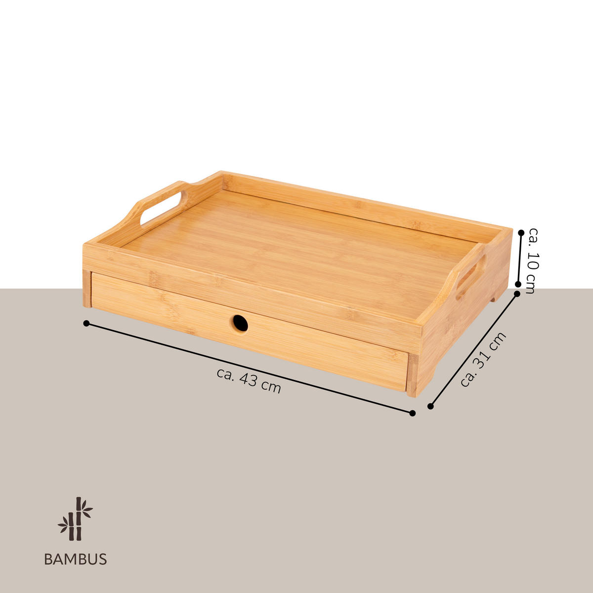 SERVIERTABLETT, Bambus - Braun, Holz (43/10/31cm) - bremermann