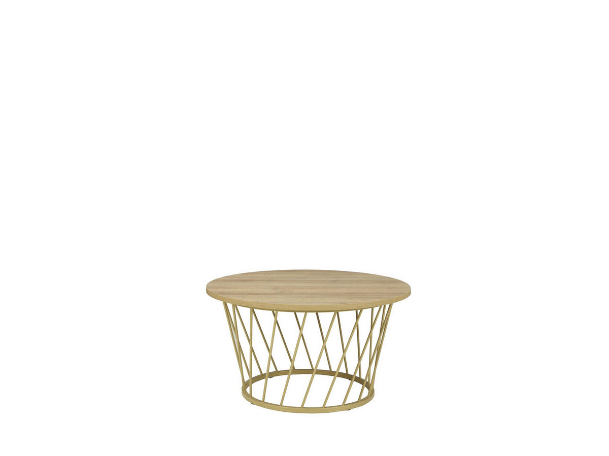 COUCHTISCH Aralia - Sonoma + Gold - Goldfarben, Holzwerkstoff (92/92/49cm) - Möblo