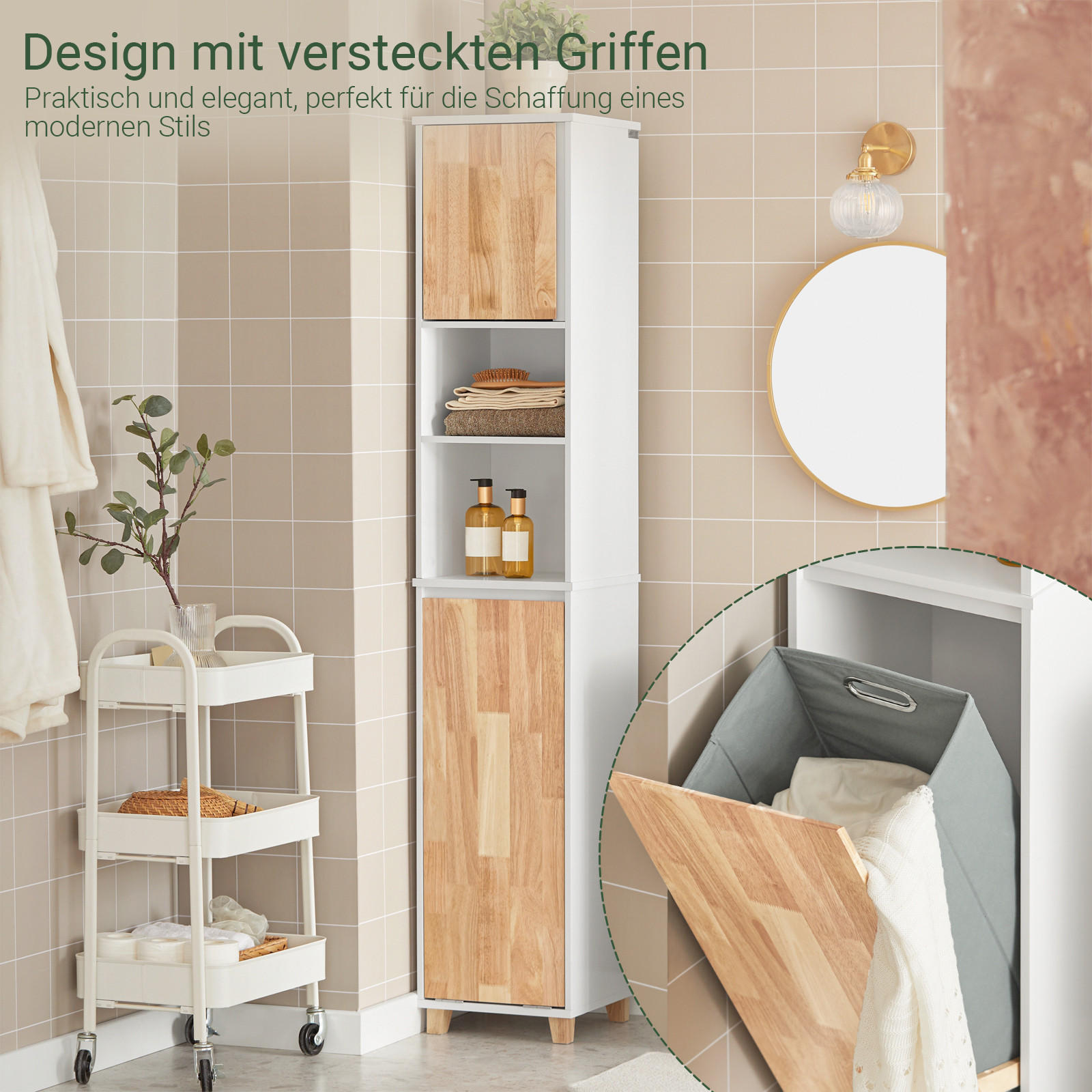 HOCHSCHRANK Weiß - Weiß, Holz/Holzwerkstoff (31/170/32cm) - SoBuy
