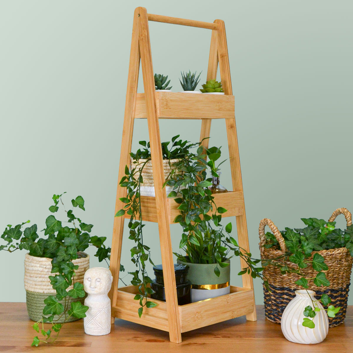 BAMBUS-BADREGAL 30x26x78 cm inkl. 3 Körbe - Braun, Holz (25/78/30cm) - Dunedesign
