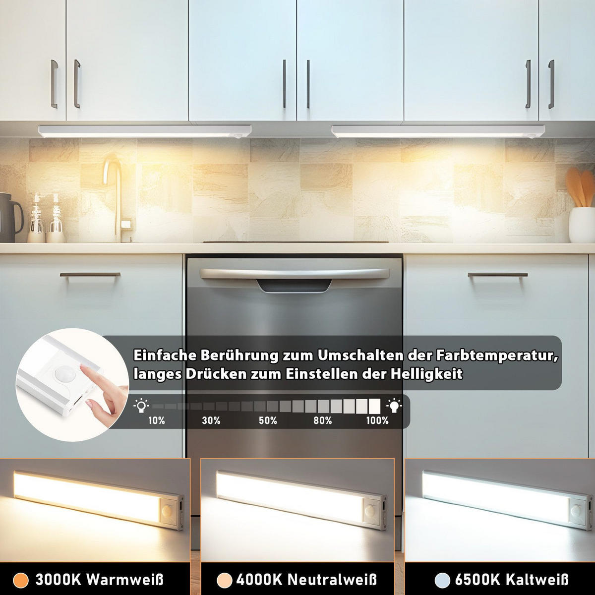 LED-UNTERBAULEUCHTE Bell II 30/4/1cm - Silberfarben, Metall (30/4/1cm) - Nettlife