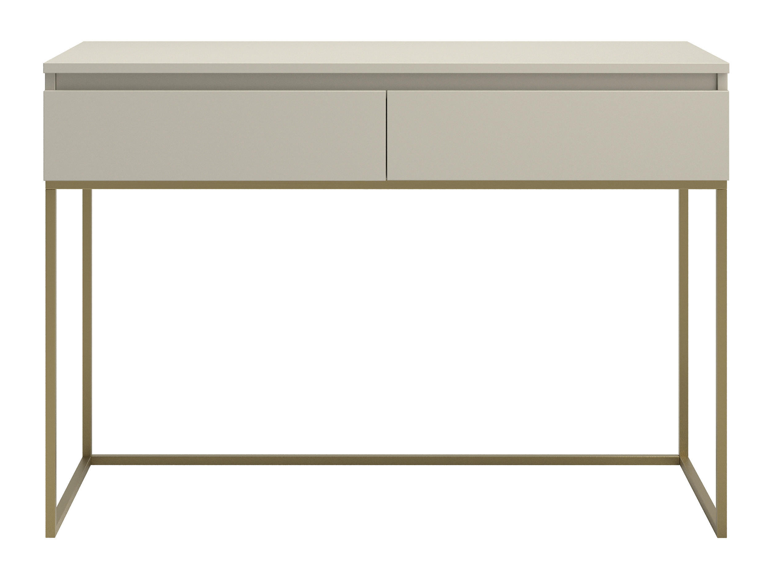 SCHMINKTISCH Bemmi Beige mit goldenen Metallbeinen - Beige/Goldfarben, Holzwerkstoff/Metall (120/80/50cm) - Selsey