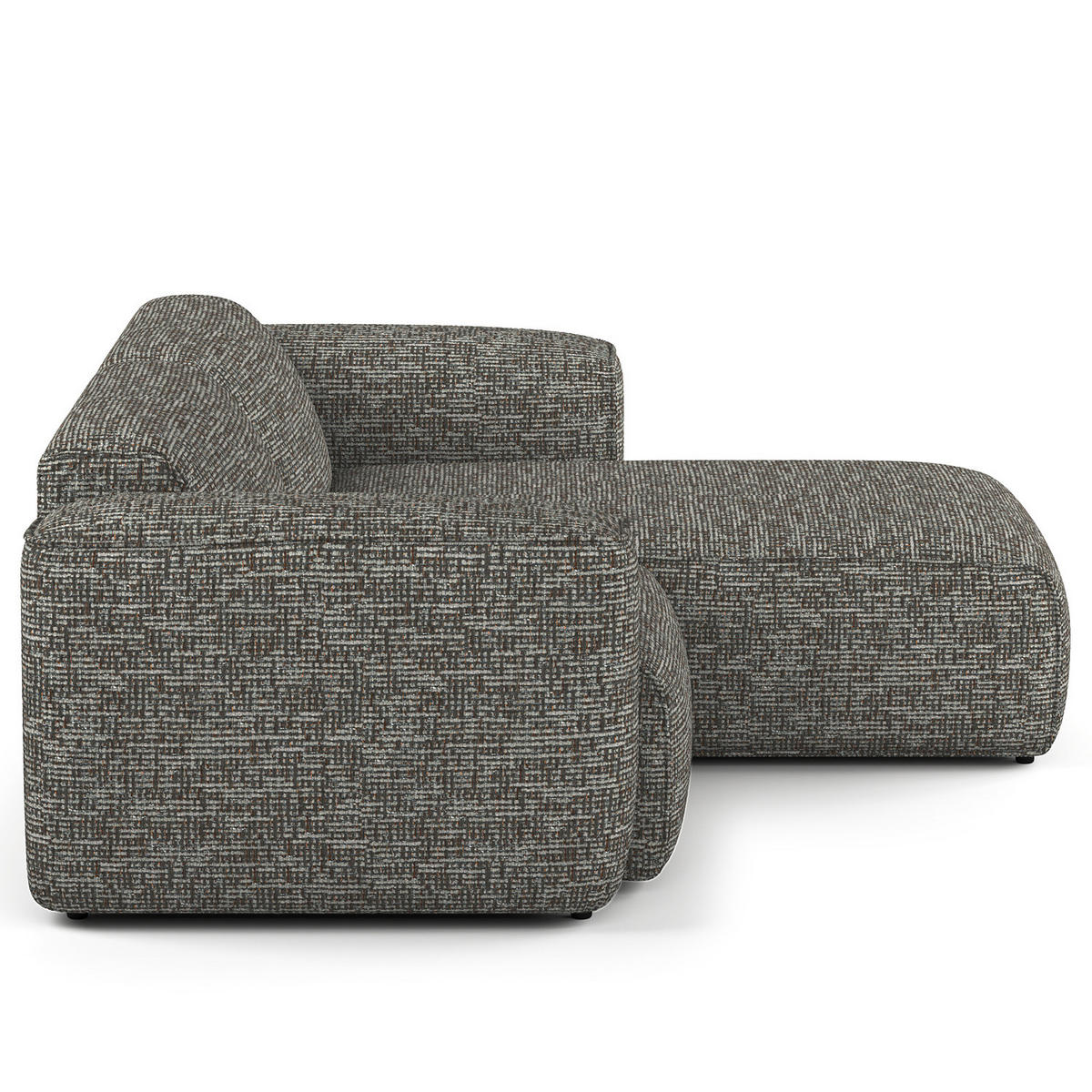 1,5-SITZER ECKSOFA mit Longchair - Schwarz/Grau, Kunststoff/Textil (260/173cm) - home24