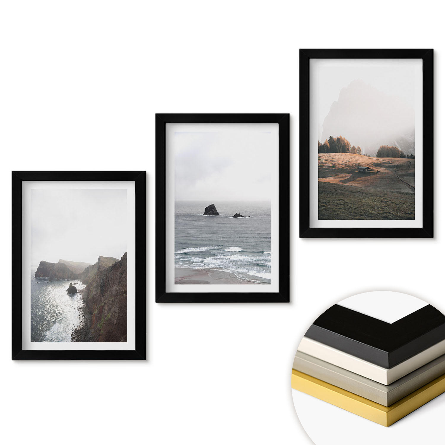 ArtPrintCave Wandbilder Schwarz 20x30 cm