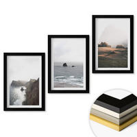 WANDBILDER 3er-Set - 20x30 cm Schwarzer Rahmen - Landschaften aus Bergen und Meer - Schwarz, Kunststoff (20/30cm) - ArtPrintCave