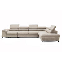 ECKSOFA PLAZA MAXI Rechts mit Schlaffunktion 127x195 Velours Beige - Beige/Schwarz, Holz/Textil (203/350cm) - Muffo