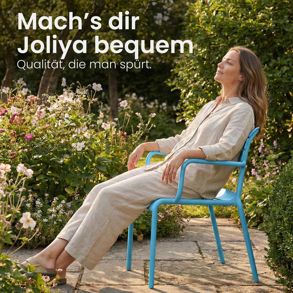 GARTENSTUHL Kunststoff Blau - Blau, Kunststoff (57/82/57cm) - CLP