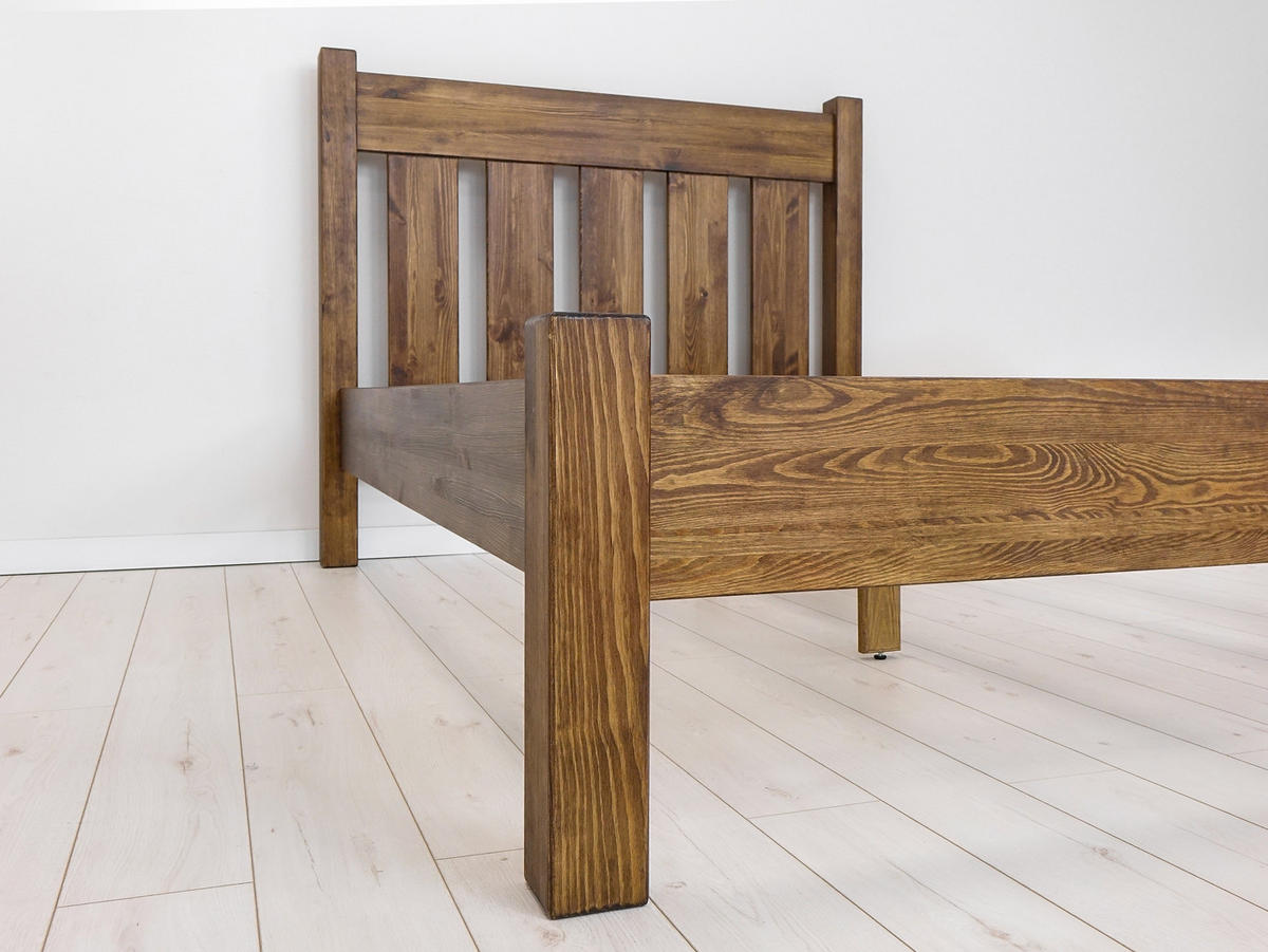 BETT aus Massivholz Rustyk Mieszko II 140x200 - Dunkelbraun, Holz (140/200cm) - Seart