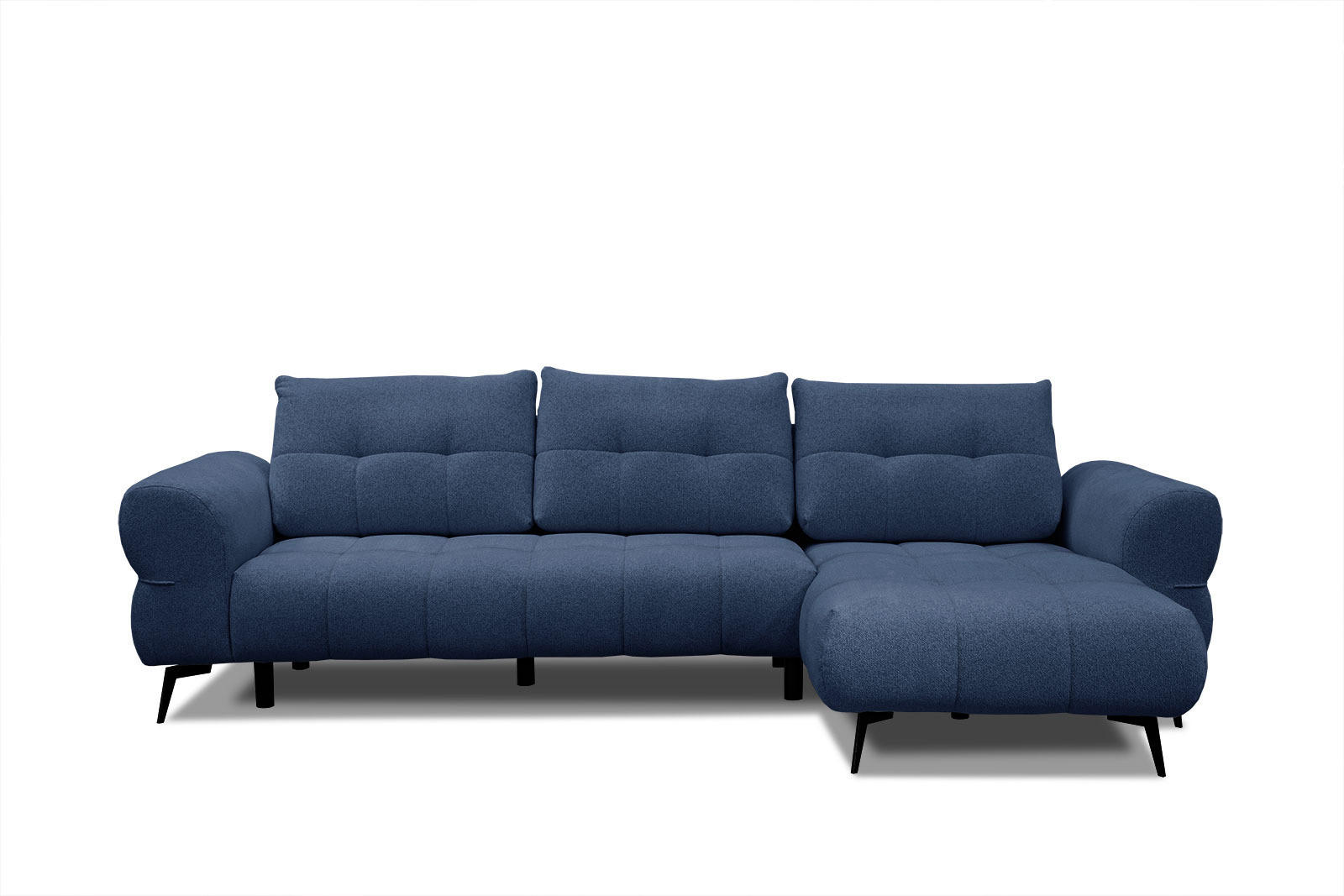 ECKSOFA SALVINI 4-Sitzer, dunkelblau - Schwarz/Dunkelblau, Holzwerkstoff/Textil (292/158cm) - Courtois Laville