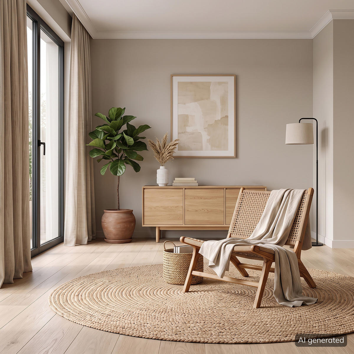 LOUNGESESSEL - Papiergeflecht / Teakholz massiv - Natur / Teak - Teakfarben, Naturmaterialen/Holz (65/68/80cm) - home24