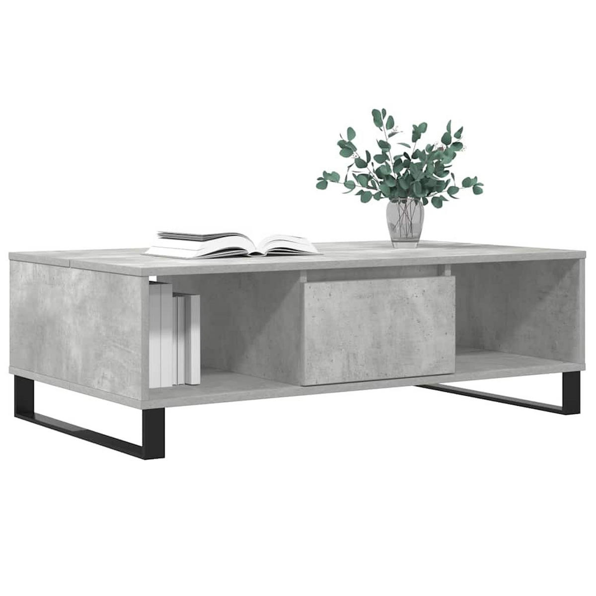 COUCHTISCH Betongrau 104x60x35 cm Holzwerkstoff - Grau, Holzwerkstoff (104/60/35cm) - furnicato