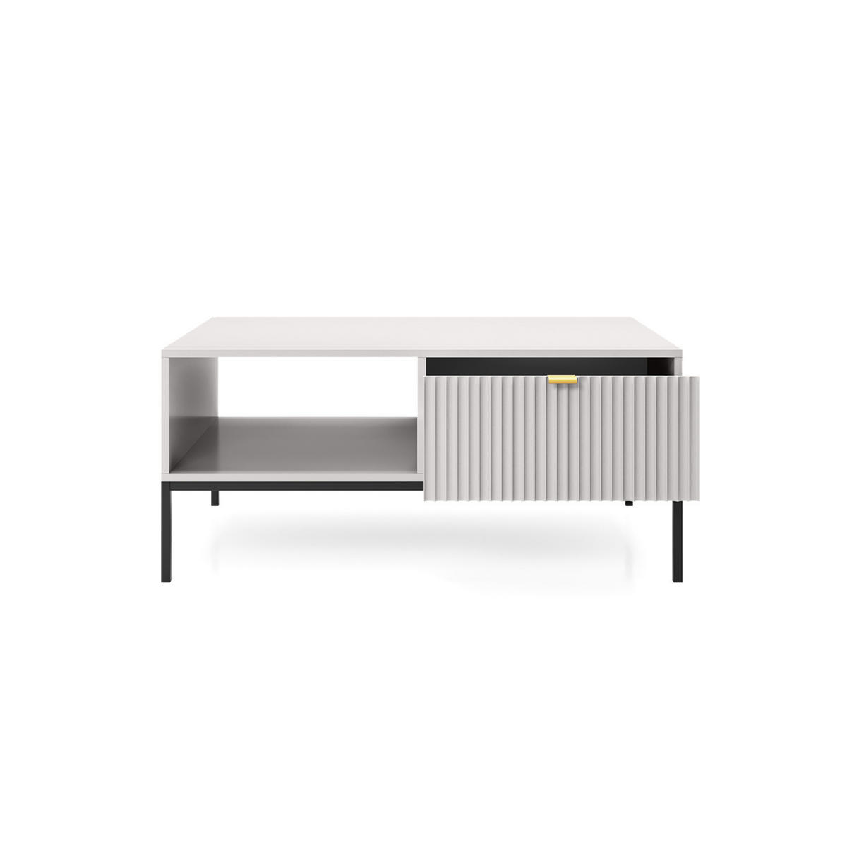 COUCHTISCH Vellore Grau 104/68/46 cm - Goldfarben/Schwarz, Holzwerkstoff/Metall (68/104/46cm) - Selsey