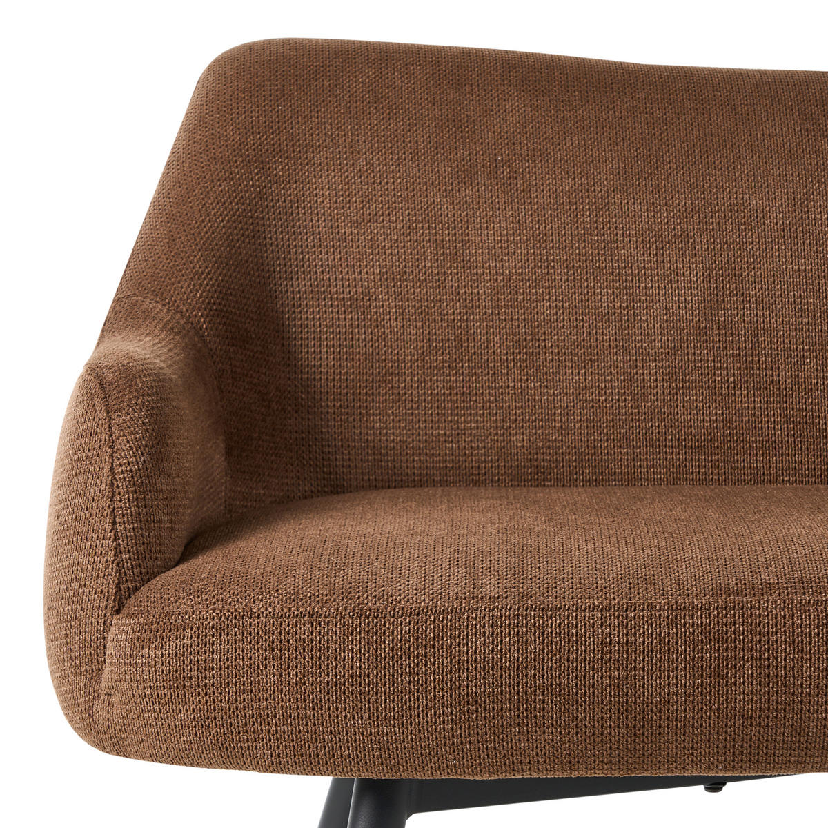 ESSZIMMERBANK 2-Sitzer Stoff Dunkelbraun Arendal - Dunkelbraun, Textil (134/79/58cm) - Beliani