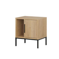 NACHTTISCH Glynn U Eiche 45/35/50 cm - Eichefarben/Schwarz, Holzwerkstoff/Metall (45/50/35cm) - Decortie