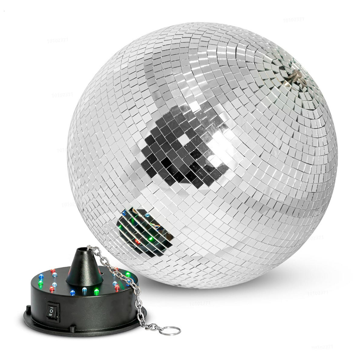 DISKOKUGEL Silber LED - Silberfarben, Glas/Kunststoff (20/38/20cm) - Relaxdays