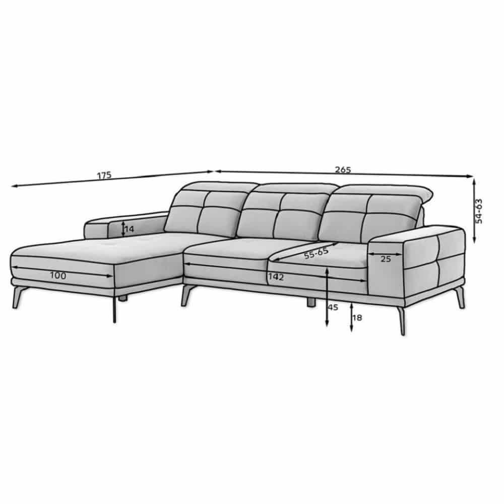 Thumbnail - Eltap Ecksofa, Dunkelgrau, Textil, Uni, 4-Sitzer, L-Form,L-Form, 265x198 cm, Wohnzimmer, Sofas & Couches, Wohnlandschaft...