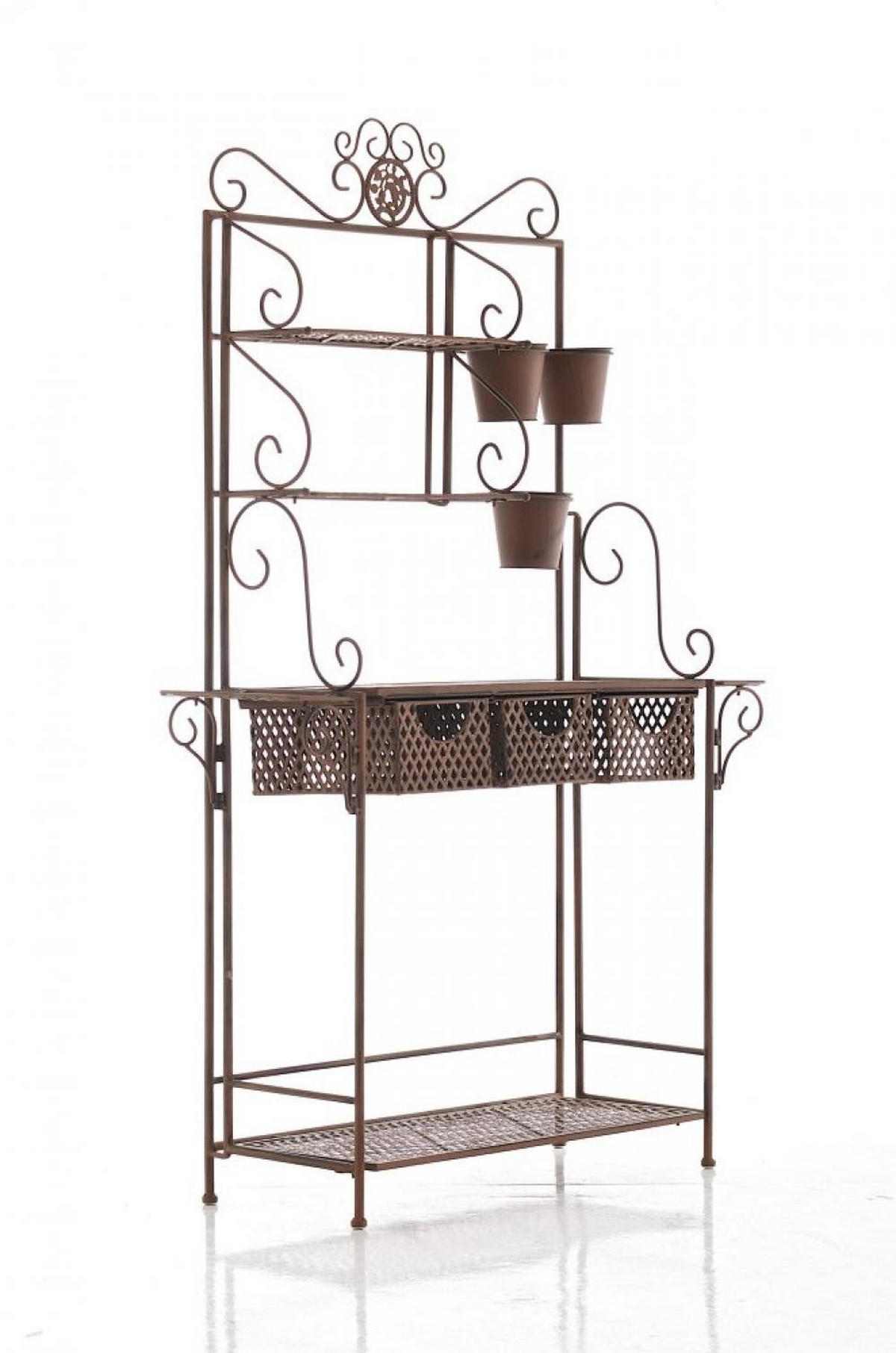 STANDREGAL Metall Antik Braun - Braun, Metall (94/149/30cm) - CLP