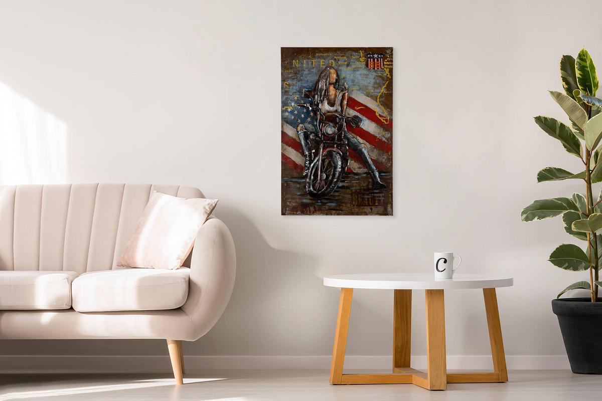 METALLBILD Bunt 60/90 cm - Multicolor, Metall (4/90cm) - KUNSTLOFT
