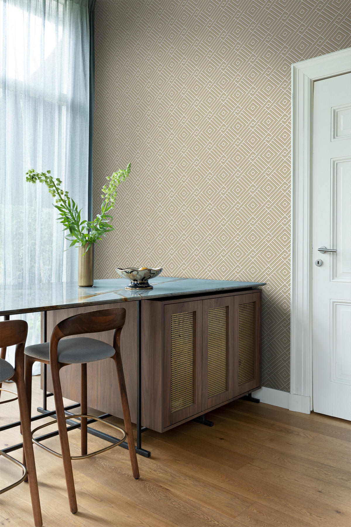 TAPETE 3D grafisches Motiv 50 x 900 cm - Beige, Papier (50/900cm) - Origin Wallcoverings