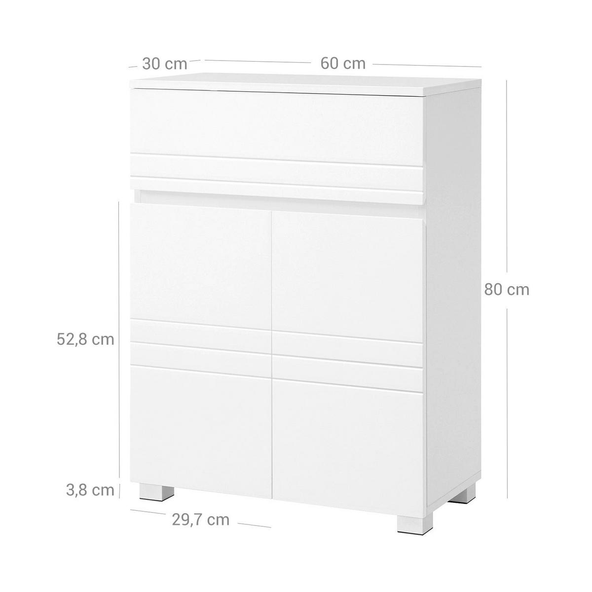 BADEZIMMERSCHRANK SIDEBOARD - Weiß, Holzwerkstoff (30/80/60cm) - Hansiro