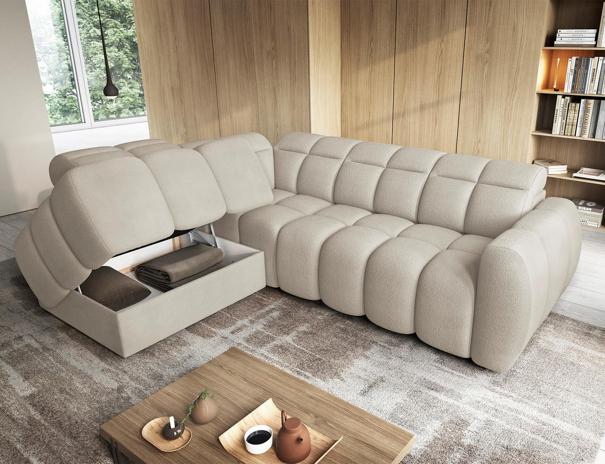 ECKSOFA Eagle L - Creme (Royal 18) - Creme, Holzwerkstoff (258/208cm) - Möblo