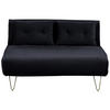 2-SITZER-SCHLAFSOFA Samtstoff Schwarz Vestfold - Schwarz, Textil (130/81/80cm) - Beliani