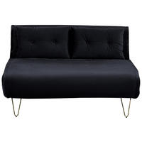 2-SITZER-SCHLAFSOFA Samtstoff Schwarz Vestfold - Schwarz, Textil (130/81/80cm) - Beliani