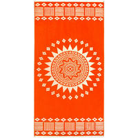 STRANDTUCH Frottee Velours Jacquard Orange 90x170 400g/m² - Oranza - Orange, Textil (90/170cm) - LE COMPTOIR DE LA PLAGE