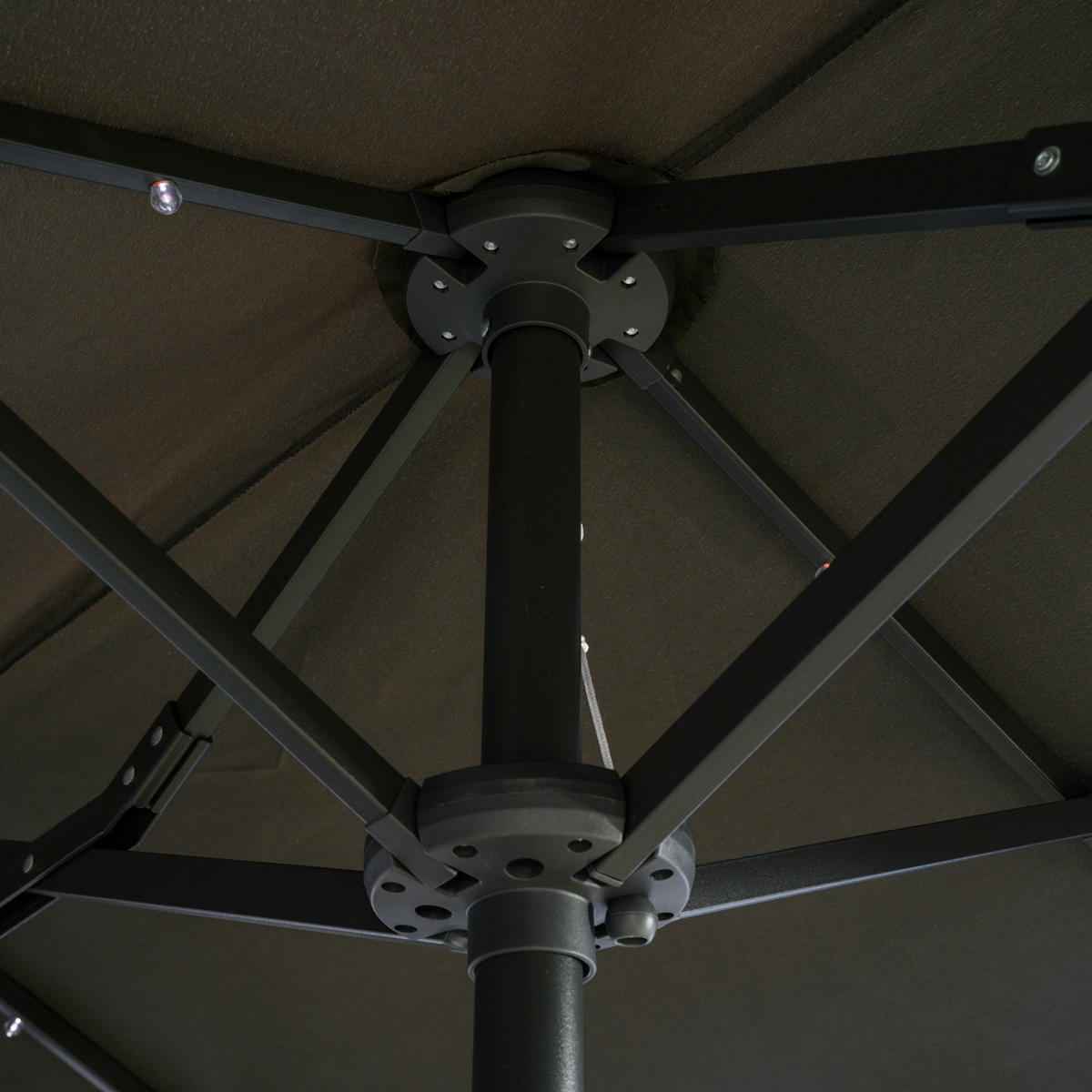 SONNENSCHIRM, Doppelsonnenschirm, Gartenschirm, Polyester, Stahl, Dunkelgrau - Grau, Metall (150/295cm) - Outsunny