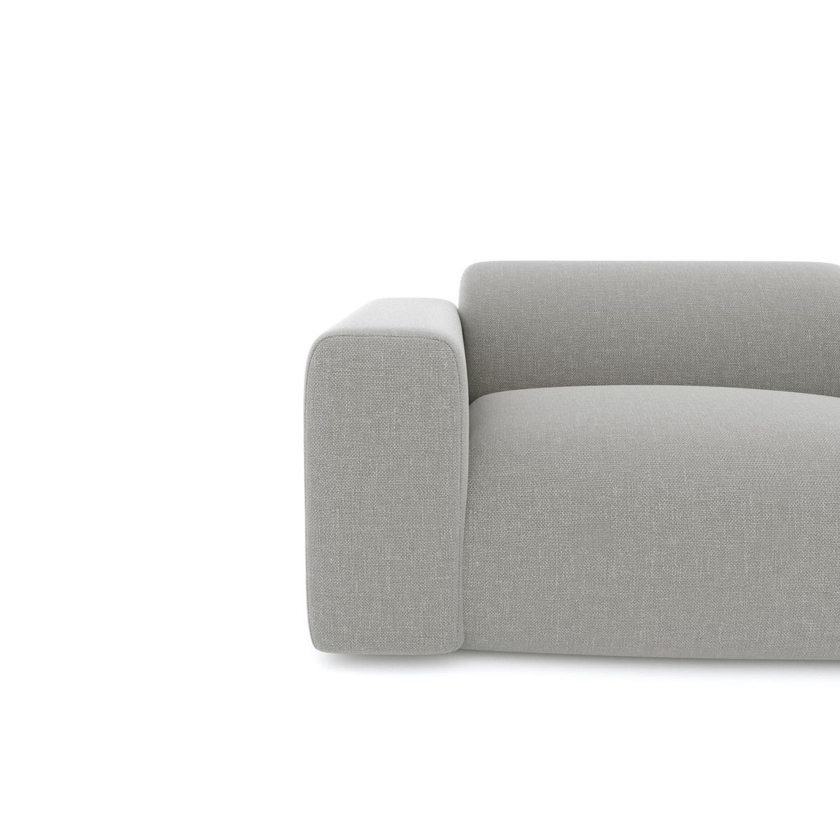 SOFA 3-Sitzer Rastergewebe Hellgrau 205cm - Hellgrau/Grau, Textil (205/73/97cm) - Sia Home