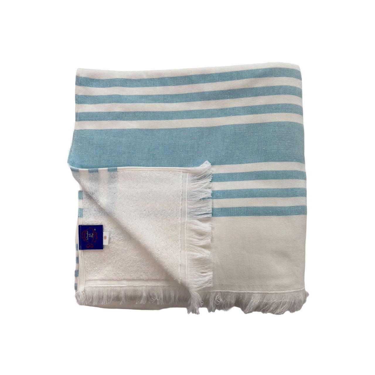 HAMAMTUCH mit Frotteefutter Karabuk Türkis 140x180 400g/m² - Blau, Textil (140/180cm) - LE COMPTOIR DE LA PLAGE