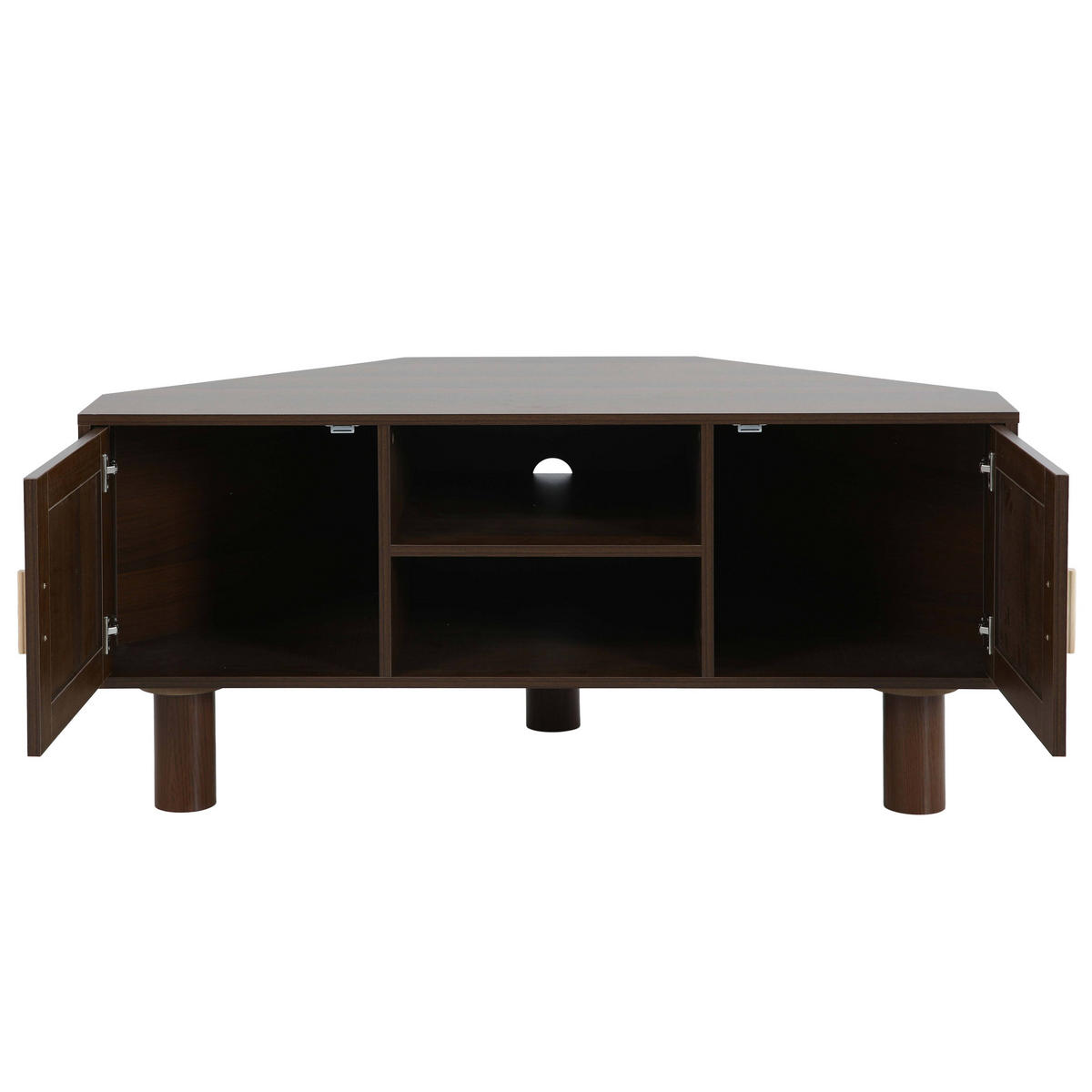 TV-STÄNDER, Dunkles Holz - Braun, Holz (120/55/54cm) - Oviala