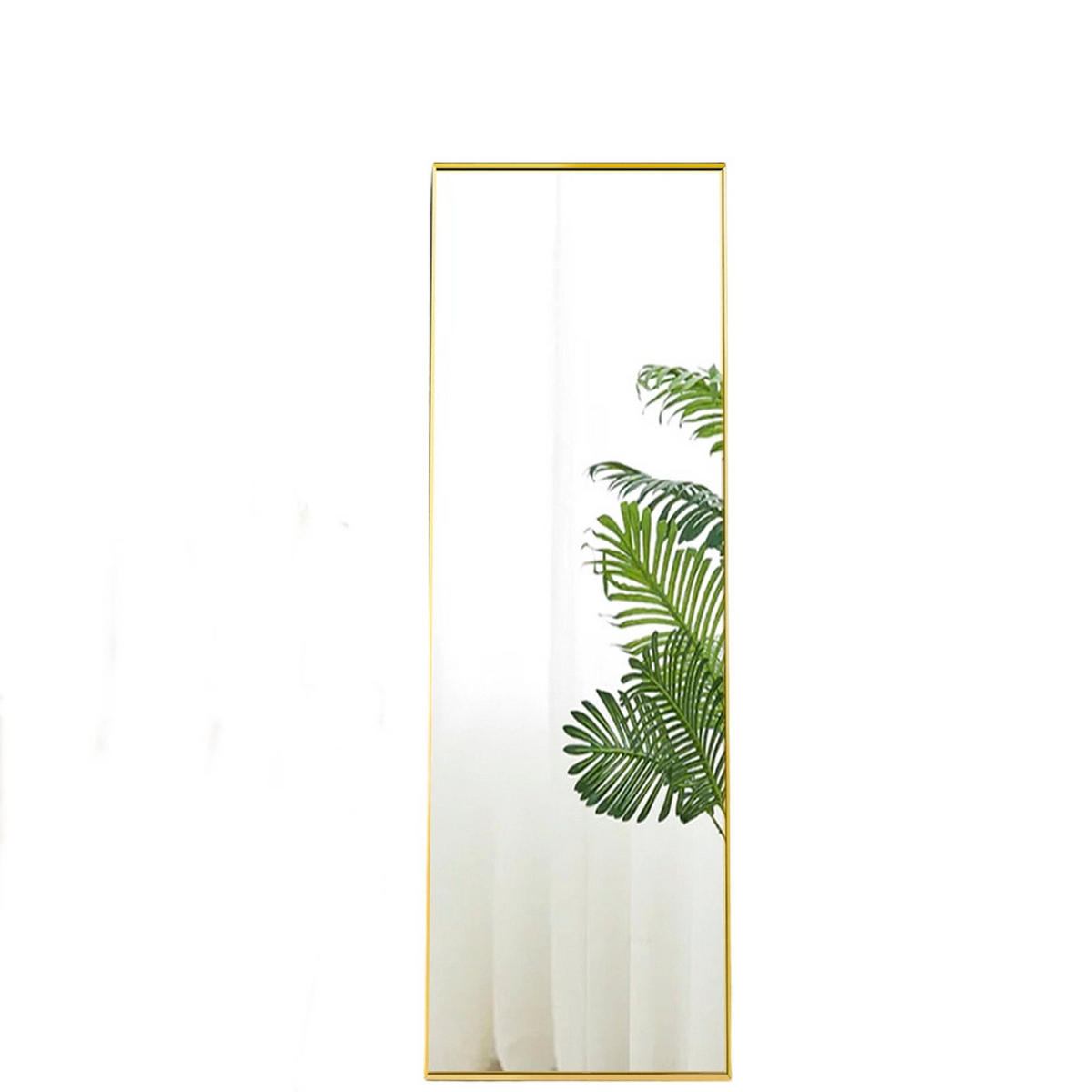 STANDSPIEGEL 150 x 40 cm, mit Aluminiumrahmen, stehend oder hängend, gold - Goldfarben, Metall (40/150/3cm)