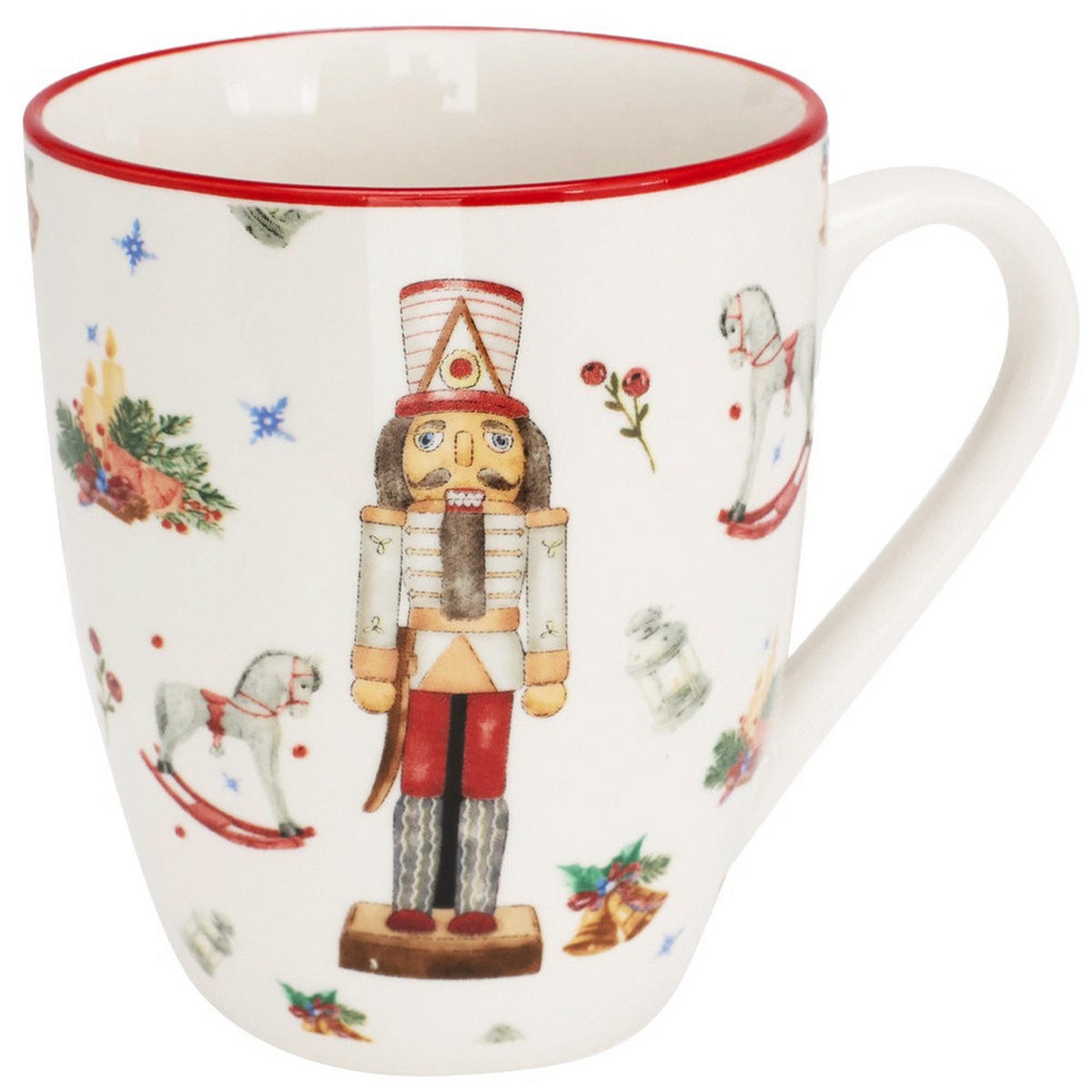 PORZELLANBECHER NUSSKNACKER, Porzellan, weiß, 320 ml - Beige, Keramik (0.32L) - Home Styling Collection
