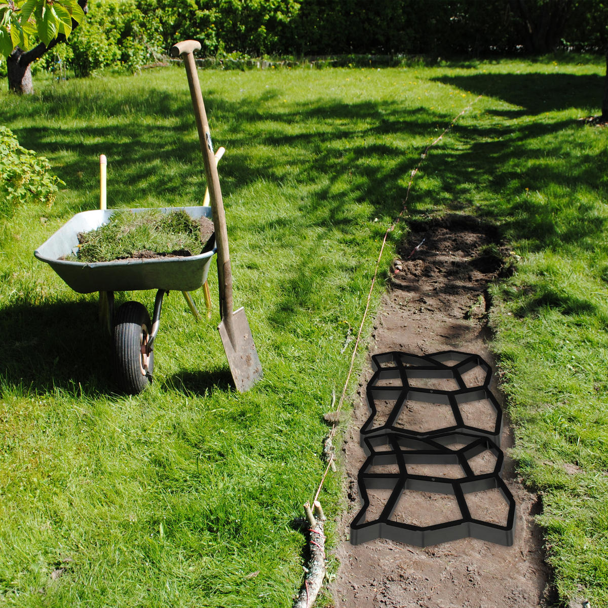 2XGEHWEGFORM - Schwarz, Kunststoff (32/4/32cm) - Relaxdays