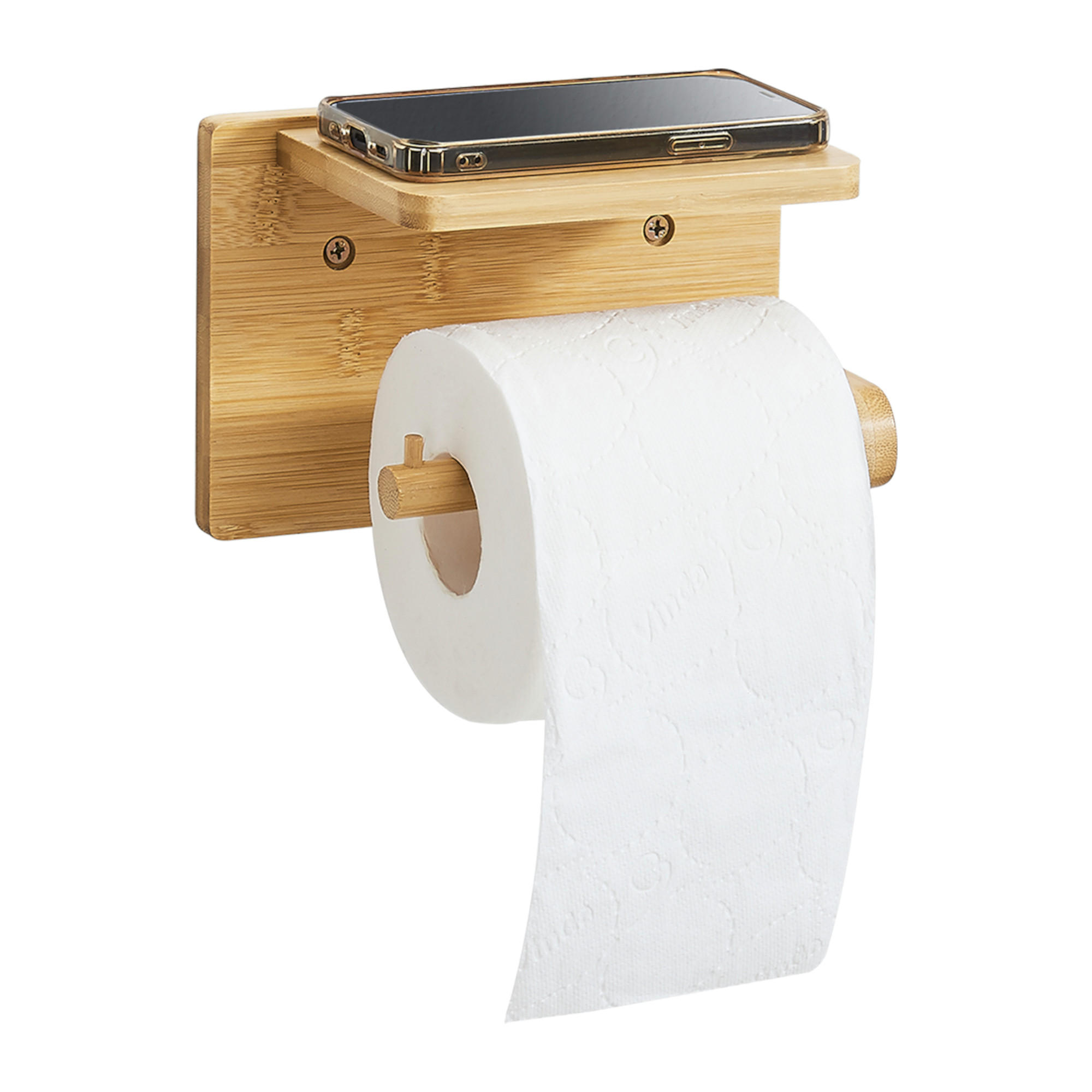 TOILETTENPAPIERHALTER Vallentuna - Naturfarben, Holz (18/12/10.5cm) - [en.casa]