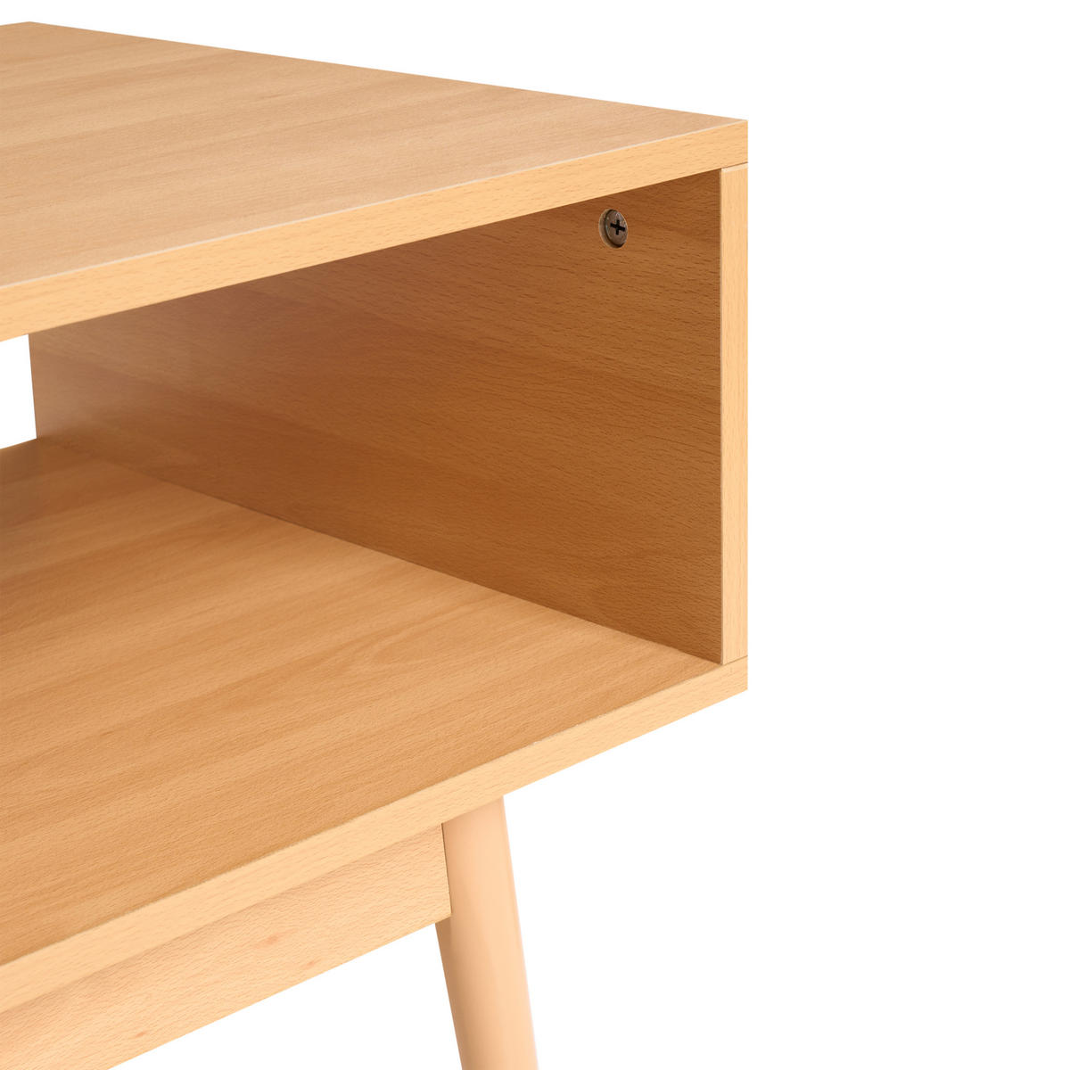 SCHUHBANK Hellbraun Bourke - Hellbraun/Braun, Holzwerkstoff (110/43/46cm) - Beliani