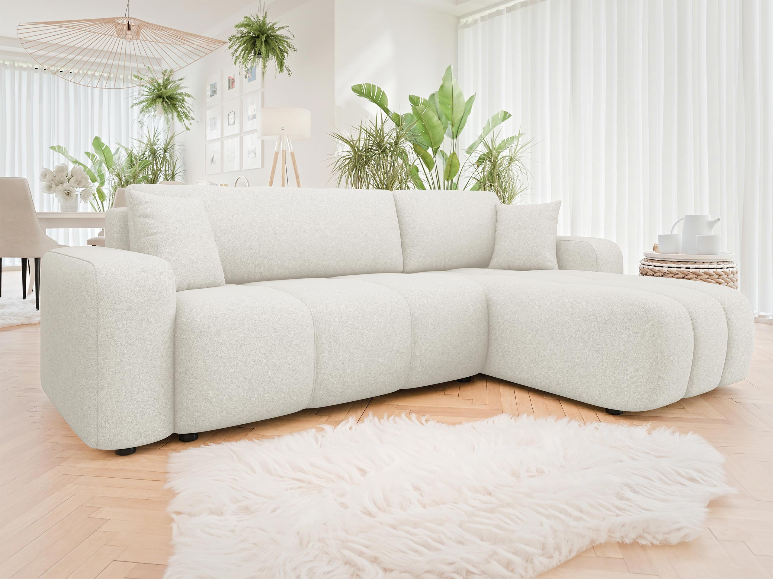 ECKSOFA Furyn - Schwarz/Naturfarben, Holz/Kunststoff (244/145cm) - MIRJAN24