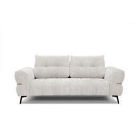 SOFA SALVINI 3-Sitzer, weiß - Schwarz/Weiß, Holzwerkstoff/Textil (176/88/99cm) - Courtois Laville