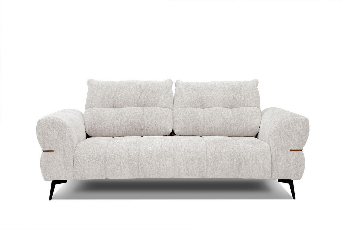 SOFA SALVINI 3-Sitzer, weiß - Schwarz/Weiß, Holzwerkstoff/Textil (176/88/99cm) - Courtois Laville