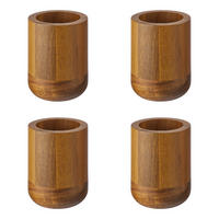 ZAHNPUTZBECHER (4er Set) Acacia - Braun, Holz (8/10/8cm) - Butlers