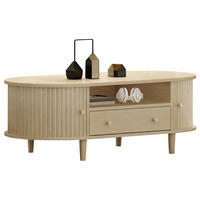 KONFERENČNÍ stolek z MDF 100x50x36 cm dubová barva se zásuvkou, roletovými dvířky a otevřeným úložným prostorem - barva dubu, kompozitní dřevo (100/50/36cm) - Modfu