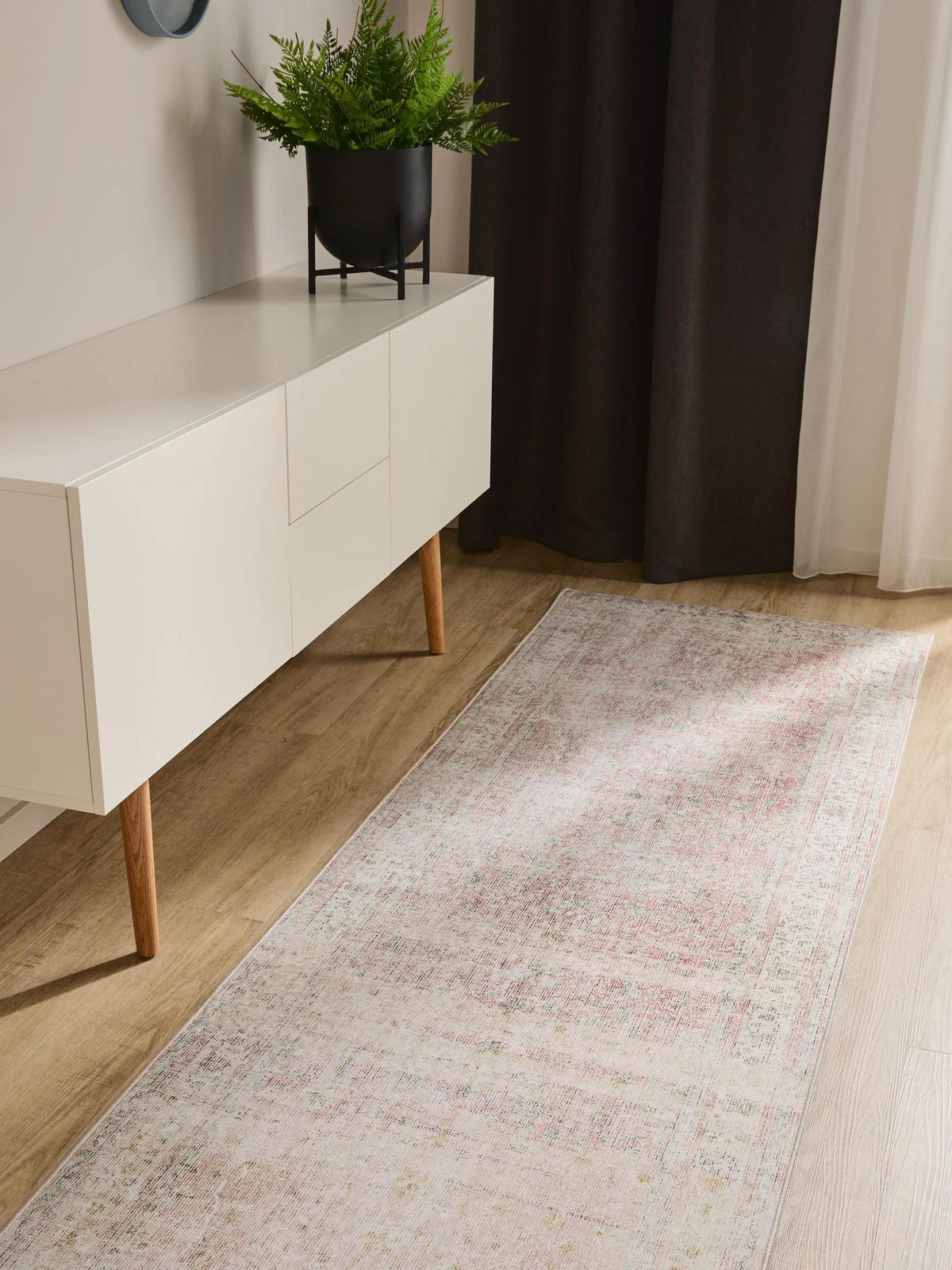 VINTAGE-LÄUFER George waschbar 80x240 cm - Beige/Rosa, Kunststoff (80/240cm) - benuta