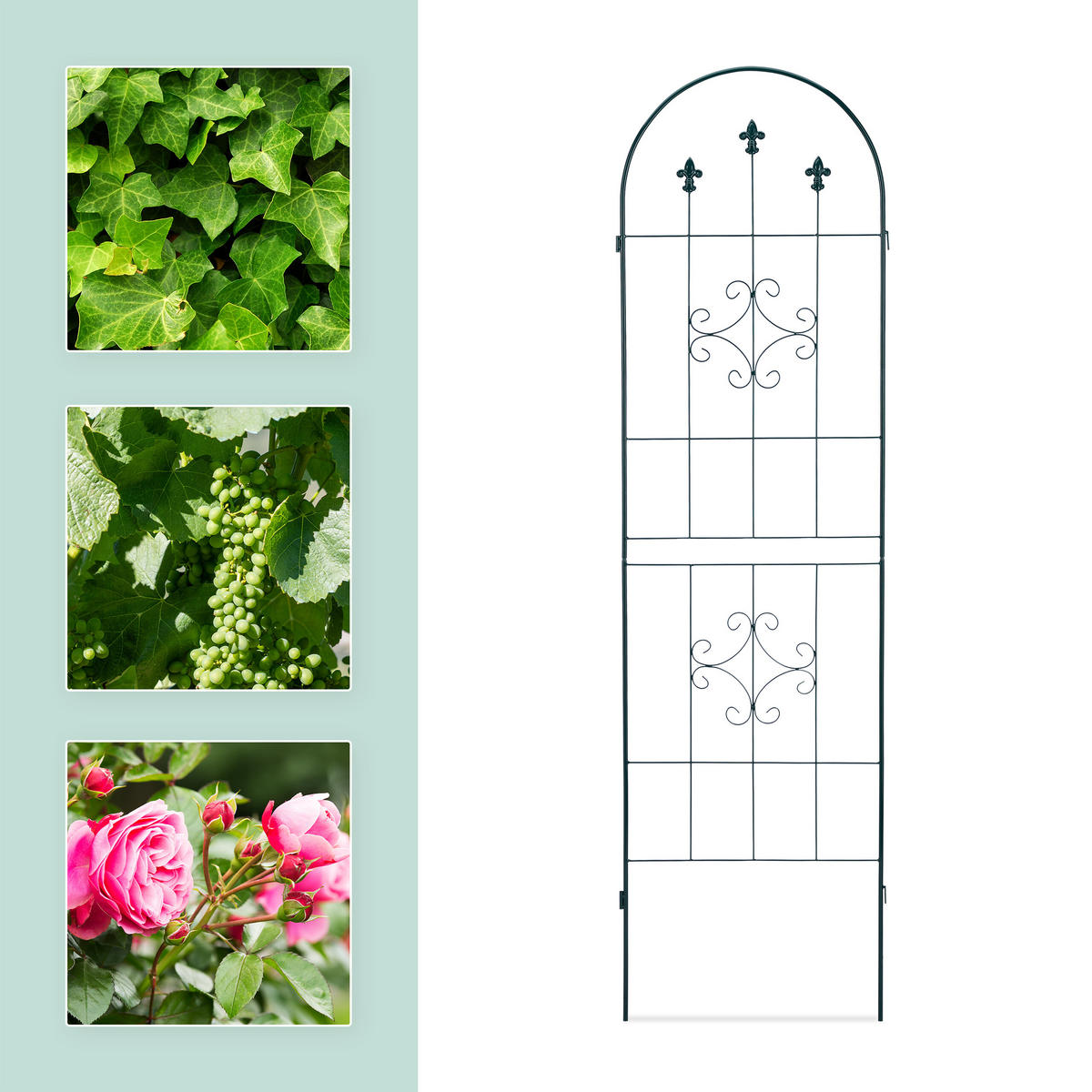 2xRANKGITTER - Dunkelgrün, Metall (50/180/1.5cm) - Relaxdays