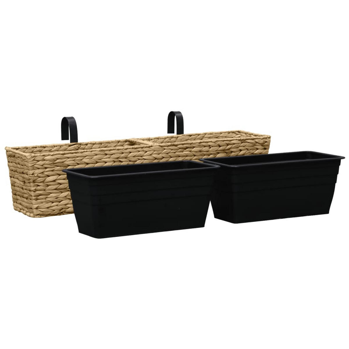 BLUMENKASTEN 2er set Wasserhyazinthe - Braun, Naturmaterialen (80/18/20cm) - vidaXL