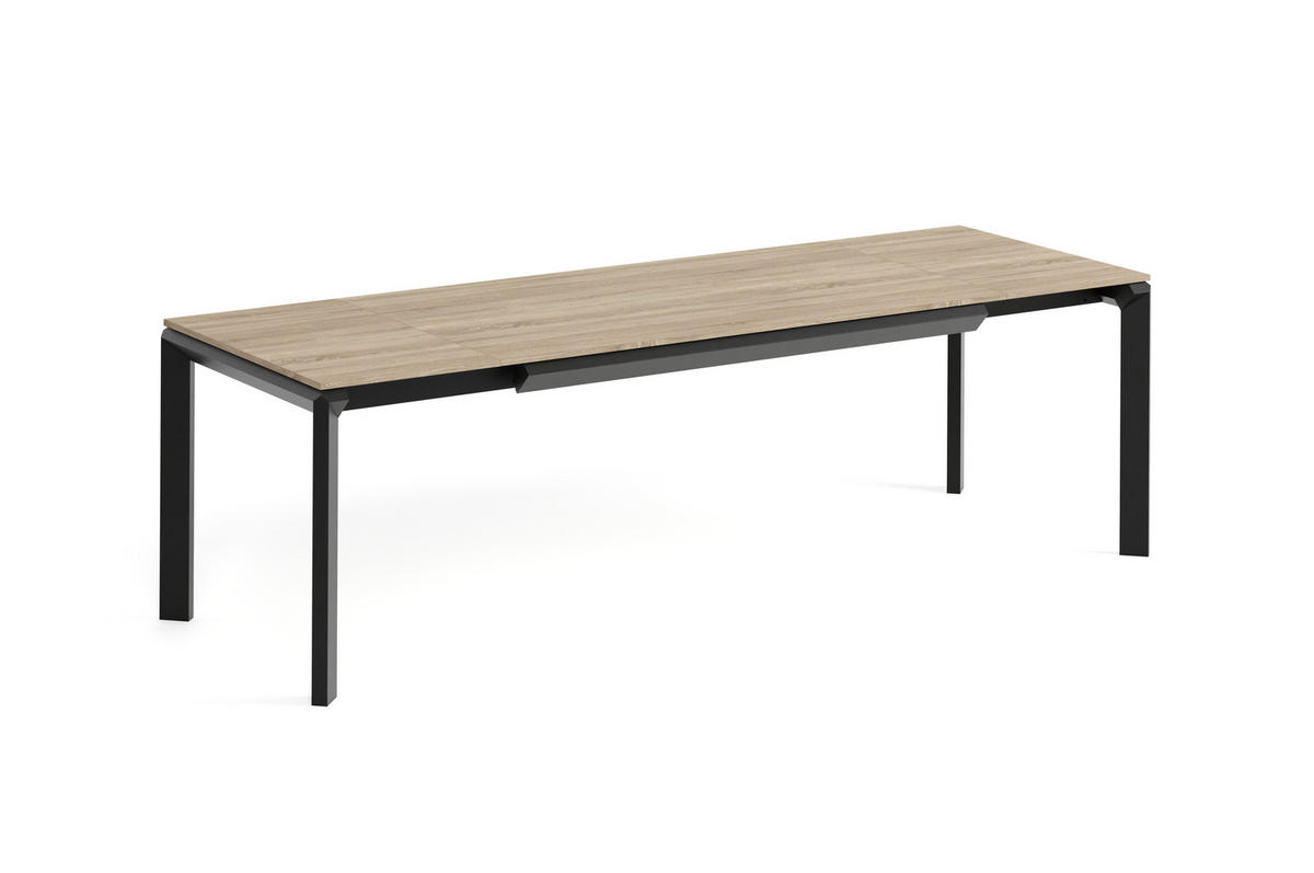 ESSTISCH FADO - Schwarz/Sonoma Eiche, Holzwerkstoff (90/160/76cm) - Meblini