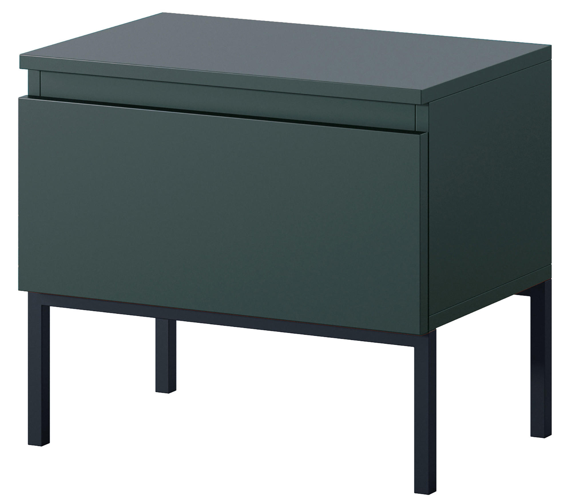 NACHTSCHRANK Bemmi Dunkelgrün - Dunkelgrün/Schwarz, Holzwerkstoff/Metall (49/43/32cm) - Selsey